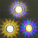 水晶射灯led客厅天花灯嵌入式牛眼灯孔灯彩色过道小三色筒灯 新款祥云三色变光彩 开孔：6厘米-8.5厘米通用