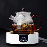 美斯尼 耐热玻璃煮茶器蒸煮一体茶壶蒸茶器电陶炉电茶炉功夫茶具 双胆壶+智能电陶炉