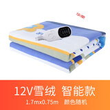 适用于车载电热毯12v伏24V伏大货车单人双人电褥子汽车用加热毯卧铺垫 12V雪绒1.7*0.75m智能款颜色随机
