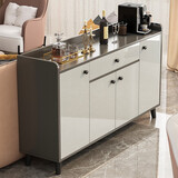 柯诺苏茶水柜餐边柜子储物柜客厅靠墙置物柜轻奢茶柜置物架收纳柜备餐柜 【实木丨送货上门】天空灰色140*30*84cm