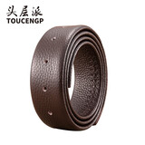 头层派（TOUCENGP）无头皮带男真皮不带头板扣打孔腰带条头层牛皮带身针扣不带扣 深咖宽度3.8cm【打孔】 115cm 拍下请留言长度