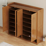 丝竹阁鞋柜新款鞋架带柜门储物柜入户门口家用网红实木楼道门外简易窄 茶色 二门七层(密度板门)