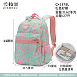 卡拉羊（KALA·Y）超值卡拉羊新款韩版双肩包小学初中高中生书包女休闲防水减负5375 5375L粉色柠檬 有网状隔层