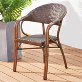 野人谷户外阳台桌椅藤椅三件套休闲庭院露天小茶几组合室外花园编藤桌椅 单椅（一把不发货）