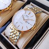 罗宾尼（LOBINNI）瑞士认证男士手表全自动机械表品牌前十大名圣诞节节礼物送男生友 都市新锐 | 金白钢 | 简约双历