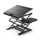 OMAX站立式电脑桌升降笔记本电脑支架折叠工作台桌面增高架可调角度 S5Pro-M 黑色（带鼠标板）