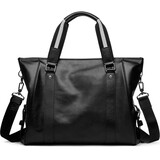 澳懿男包手提包真皮男士公文包大容量旅行包商务电脑包牛皮新款休闲 【大号】时尚白色把手-装16英寸 头层牛皮材质