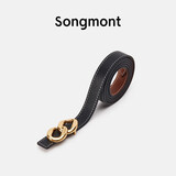 Songmont山下有松女士腰带双面自由搭配裤带头层牛皮装饰皮带礼物送朋友 环环相扣S码 现货