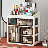 希维思（SIVASS）化妆品收纳盒桌面置物架梳妆台整理柜大容量抽屉式多层分格储物箱 升级高瓶款【特大号4层】 透明可视