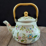 力思俊加厚1.5L-5L珐琅搪瓷茶壶凉水壶开水壶烧水壶热水壶奶茶壶电磁炉 1.5升金把芳香【带过滤网 1500ml