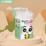 PAKCHOICE 吸管一次性独立包装儿童宝宝婴儿吸管纸吸管 可爱熊猫粗直尖头吸管 60支/盒