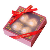 费列罗（Ferrero Rocher）巧克力礼盒费列罗2粒装儿童零食喜糖伴手礼万圣节糖果生日礼物女 红色透明4粒费列罗盒装50g