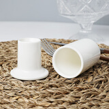 红牡丹骨瓷餐具套装中式纯白碗碟套装家用吃饭陶瓷单个碗具组合喝汤大碗 纯白圆牙签筒