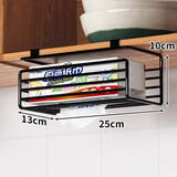 梵俪琳厨房纸巾架家用多功能置物架厨卫免打孔挂钩橱柜悬挂挂杆壁挂架子 黑色大号【抽纸款】