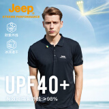 Jeep吉普短袖t恤男polo衫男户外运动UPF40+防晒速干T恤翻领速干衣4590