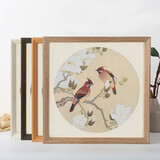 花衣裳正方形实木国画画框架裱框十字绣书法字画框自己组装挂墙木质相框 2135复古色 可放50*50cm