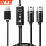 YKS USB转MIDI连接线五针iPad苹果电子鼓电子钢琴音乐编曲音频接口 双口/MIDI转USB接口