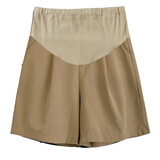 婧麒孕妇装夏装上衣短袖棉宽松T恤短裤遮肚子可爱印花套装大码韩版 【短裤】卡其色Jyk63762 XL