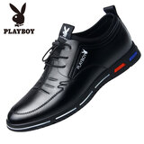 花花公子男鞋2024春秋新款男士商务休闲皮鞋男增高透气休闲鞋百搭时尚鞋子 60577黑色-增高加绒款 38