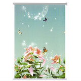 馨菲羽拉珠卷帘简易窗帘遮光遮阳升降免打孔安装厨房卫生间卧室卷拉式防晒隔热 穿花峡蝶全遮光 宽1.4米X高2米