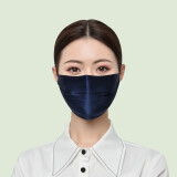 苏丝真丝口罩 双层桑蚕丝防晒防尘防寒  轻薄透气可水洗口罩男女通用 蓝色