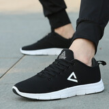 匹克男鞋跑步鞋秋季新款网面透气运动鞋休闲鞋大码鞋减震男士运动鞋 黑色 41