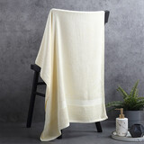 竹之锦 毛巾家纺 竹纤维加厚素色淳质浴巾 加厚加柔款588g/条 70*140cm 淳质浴巾 米黄