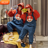 REJIP可爱加厚连帽珊瑚绒卡通小熊睡衣女冬季网红睡袍法兰绒家居套装 玛丽连体衣 L建议【120-140斤】可穿