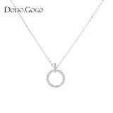 DODOGOGO网红小众设计感项链女潮夏季韩版锁骨链气质森系短款颈链七夕礼物 白金项链
