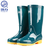 回力雨鞋女时尚户外下雨天中筒防水雨靴水鞋耐磨胶鞋 HXL813 墨绿中筒 36