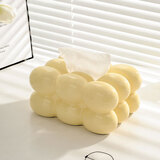 圣铜一师一傅ins现代奶油风纸巾盒摆件客厅陶瓷抽纸盒创意家用茶几桌面装饰品 小号奶油黄棉花糖纸巾盒