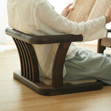 柴扉園日式带扶手靠背榻榻米座椅和室椅实木飘窗靠背座椅无腿茶室小椅子 木面大号带脚款（凳面高27cm）