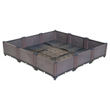 易栽乐（Yizail） 2.5S种植箱咖啡色塑料种菜盆 阳台种菜组合式长方形庭院大花盆 3排9联种植箱120*120*26cm