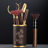 尚言坊 茶道六君子茶盘摆件陶瓷功夫茶勺茶夹家用茶道配件竹茶针 12电木镶铜(知风)德物茶道六君子