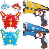 儿童玩具枪可对战射飞碟打蜘蛛男孩声光玩具模型电动枪 3-6岁红外线感应吃鸡镭射枪儿童生日礼物 (升级对战)黄枪蓝枪+2飞碟+2胸甲