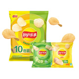 乐事（Lay's）薯片组合包(原味*5+黄瓜味*5) 230克（23克*10包）