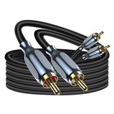 FOSI AUDIO 一分二音频线AUX线3.5mm转RCA双莲花电脑手机功放音箱音响音频连接线 RCA转RCA 1M