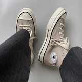 匡威（Converse）秋冬季鞋女鞋1970sAllStar情侣鞋三星标休闲鞋板鞋帆布鞋162050C 172677C 浅灰棕色 37