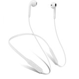 德希迪蓝牙耳机 挂脖式运动耳机低音炮 有线跑步 颈挂入耳式降噪适用于华为苹果安卓手机通话k歌游戏耳麦 白色