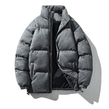 尡韵 棉衣男士外套新款冬季男装棉服潮牌冬装男装棉袄潮流鹿皮绒上衣 灰色 L