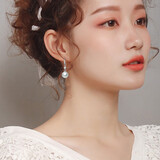 卓麦 S925镀银镶钻珍珠耳环女气质时尚耳钩耳坠首饰礼物 镶钻珍珠耳环 12mm
