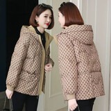 穆夏百合羽绒服女短款2025年冬季新款女装女士小个子休闲轻薄白鸭绒外套女 图片色 M 120斤以内