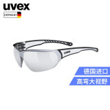 UVEX 204骑行眼镜户外运动跑步休闲太阳镜防紫外线一体式镜片原装进口 5305252816 黑-白/银.镜面.S3