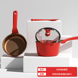 Didinika辅食锅宝宝婴儿奶锅陶瓷不粘小蒸锅多功能汤锅电磁炉燃气通用16cm 生肖兔兔套锅 16cm