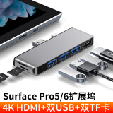 贝视特 surface pro 7\/6\/5\/4扩展坞转换器HDMI千兆网口拓展坞笔记本电脑配件 亮铂金Pro 5/6【HDMI】版本