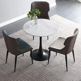 屹龙洽谈桌椅组合岩板阳台桌椅小圆桌子休闲接待桌椅奶茶店咖啡厅桌椅 一桌三椅【直径90】颜色备注