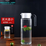 乐美雅 玻璃水壶凉水杯饮料果汁茶壶 无铅鸭嘴壶 八角四方条壶 透明条纹【大加小】