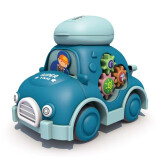 贝比心儿童玩具齿轮小汽车模型会动的男孩可拆装收纳行李箱3岁 青蓝色