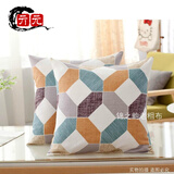 新品老粗布套不含芯正方形沙发床头靠背靠枕P 几何艺术 40X40cm【抱枕套一个】