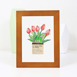 伊眸 实木小相框摆台挂墙画框装裱框相片照片框木框像框定制洗照片 胡桃色 5寸摆台挂墙两用